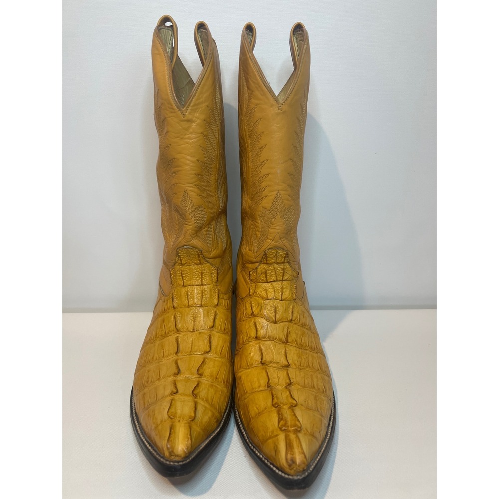 Vtg Amazonas Buttercup  Crocodile Caiman Boots Mens 12.5 EE  Snip Toe Rodeo